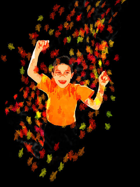 Boy & Leaves